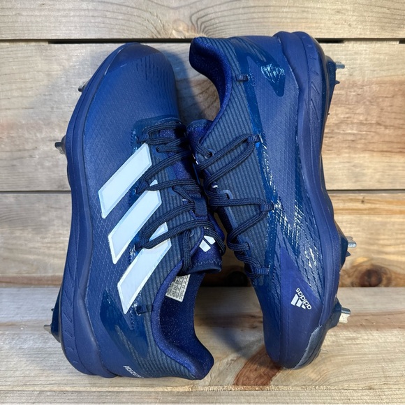 NEW Adidas Adizero Afterburner 8 “Team Navy” Blue Metal Baseball Cleats (H00978) - Picture 7 of 10